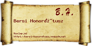 Bersi Honorátusz névjegykártya